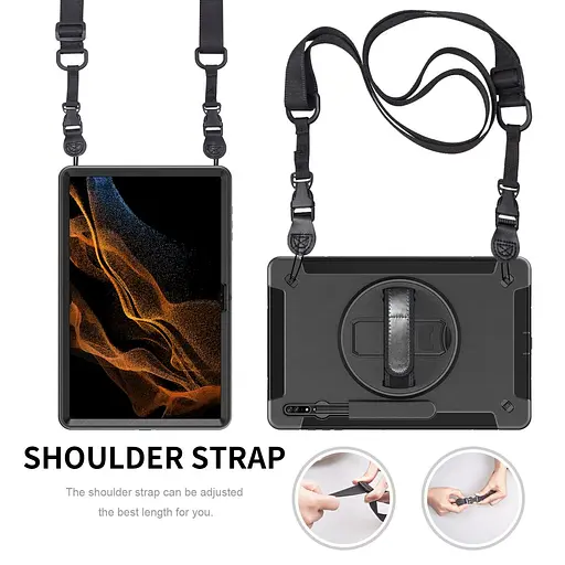 Чохол Rugged 3 Layers броньований протиударний з захистом Samsung Galaxy Tab S9 Plus / S9+ / S10+ 12.4 Чорний - фото 6