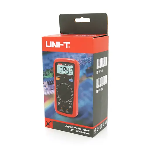 Мультиметр UNI-T UT133A Измерение: V (AC/DC), A (AC/DC), Ω, C, Hz, DUTY, °C/°F (NCV). Функции: Data Hold, прозвон, автодиапазон. - фото 2