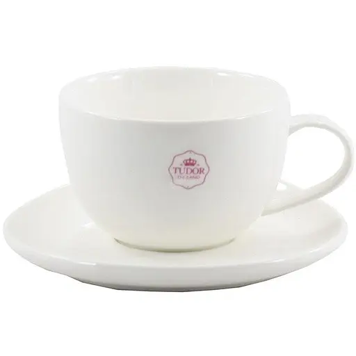 Чашка порцелянова з блюдцем Tudor Гладка 350 мл (TU9999-4)