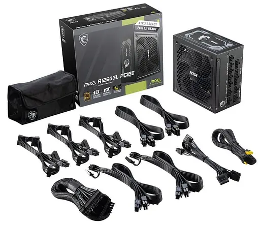 Блок живлення MSI 1250W MAG A1250GL PCIE5 (MAG A1250GL PCIE5) - фото 5