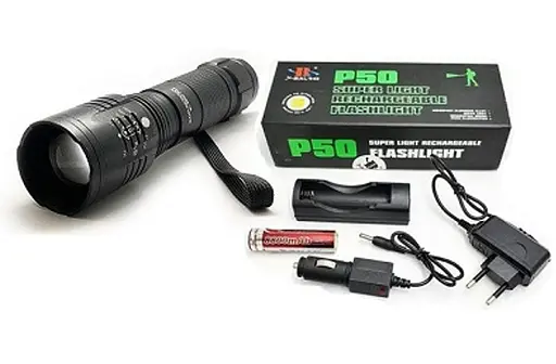 Ліхтар X-Balong BL-8900-P90 zoom + ЗУ 220/12В + 18650 + 5 режимів - фото 2