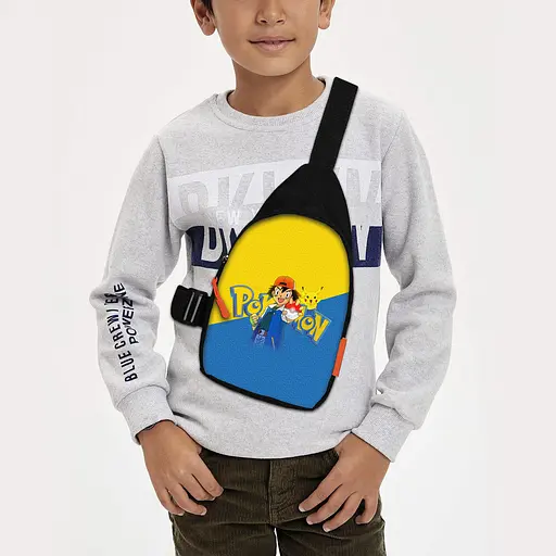 Сумка через плече дитяча Покемон Пікачу 29х17 см сумка слінг для хлопчика (02139)