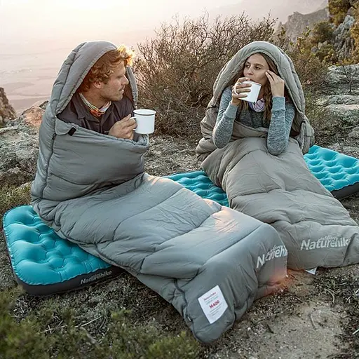 Спальник с капюшоном Naturehike M400 NH20MSD02, 1°C правый серый - фото 2