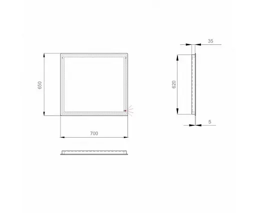Дзеркало Sanwerk Глове "Моне" 70x65 (ZG0000136) - фото 5