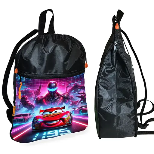 Рюкзак-мішок для взуття, спортивної форми Тачки Блискавка Маквін дитяча сумка для змінки з розширювачем (01443)
