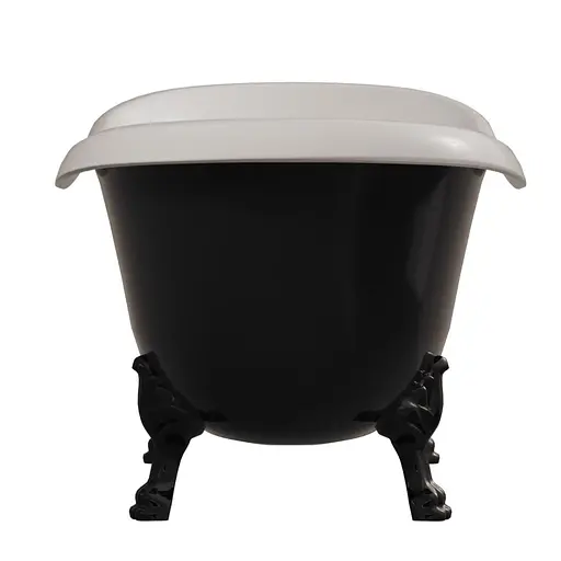 Ванна отдельностоящая глянцевая Amdcon Symphony 167x78 черная из литого камня черные ножки SYMFONYA_167_bl_BLACK_HL Черный - фото 7