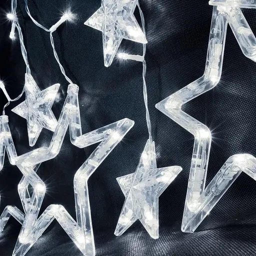 Гірлянда від мережі Зірки 3х 0.6м Світлодіодна новорічна гірлянда Біла - фото 6