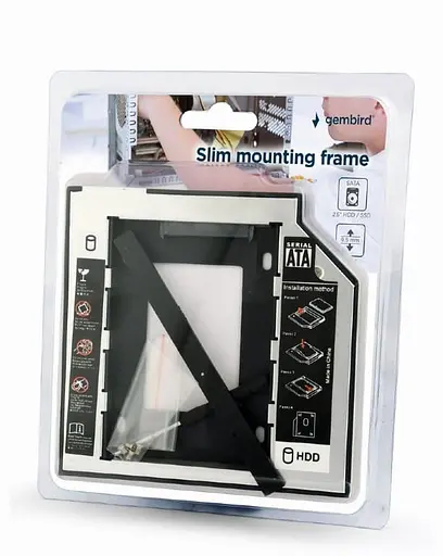 Внешний карман Gembird HDD 2,5" для ноутбука в отсек CD-ROM MF-95-01 (9.5 мм) (MF-95-01) - фото 6