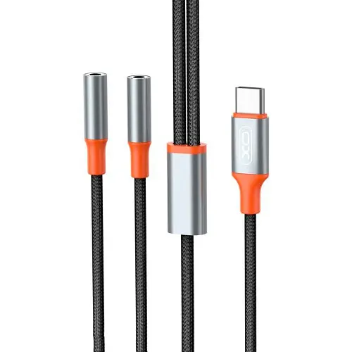Адаптер XO NB-R269B Couple Cable Type-c to Dual 3.5 Female Adapter 1.2 м Черный - фото 6