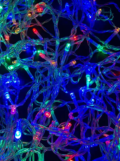 Гирлянда Бахрома на окно Разноцветный 2,5 метров 100 лампочек Laplandia светодиодная от сети (m.02.5Т.100+) - фото 4