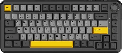 Клавіатура Ajazz AK820 MAX Magnetic Switch Black/Gray/Yellow RGB (AK820MAX-WM-BGY)