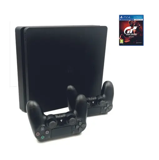 Консоль Sony PlayStation 4 SLIM 1TB Black обслуженая + 2 Геймпада беспроводных DualShock 4 + Gran Turismo Sport + гарантия б/у