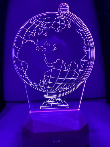 Светильник ночник 3D глобус USB, аккумулятор - фото 5