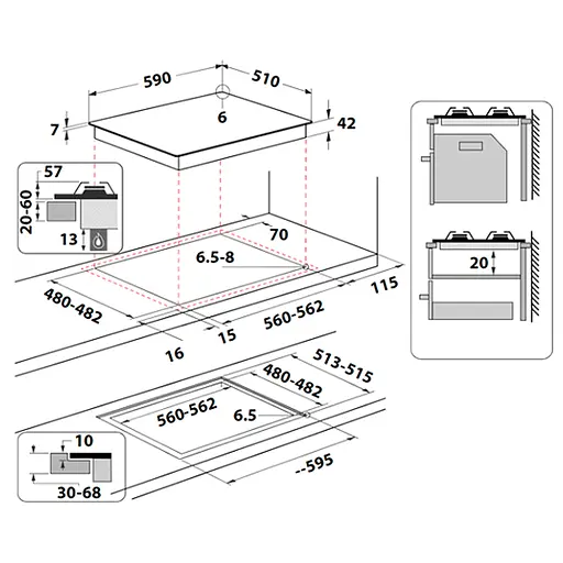 Варочная поверхность Whirlpool GOFL 629/NB1 с 9-ти позиционными ручками - фото 3