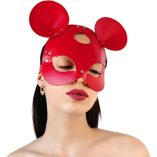 Кожаная маска кролика Art of Sex - Mouse Mask, цвет Красный