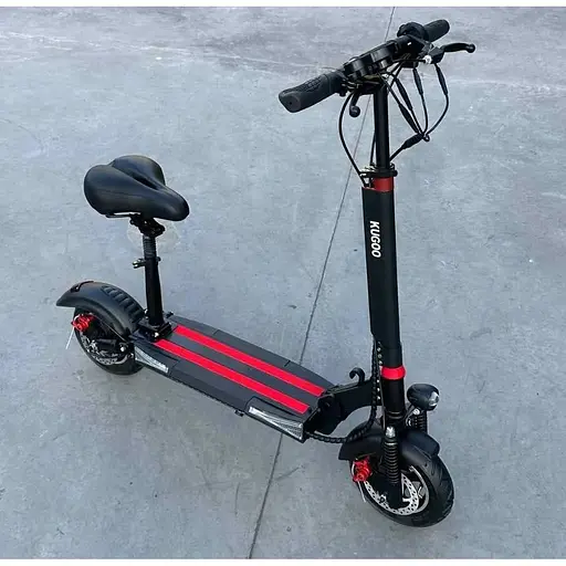 Электросамокат с сиденьем Kugoo M4 (600W, 48V,11Ah) Черно-Красный - фото 3