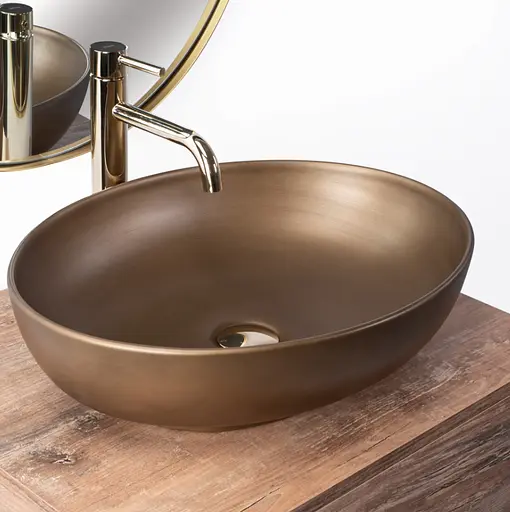 Умивальник Rea Villa накладний Old Gold REA-U9669, Золотий - фото 2