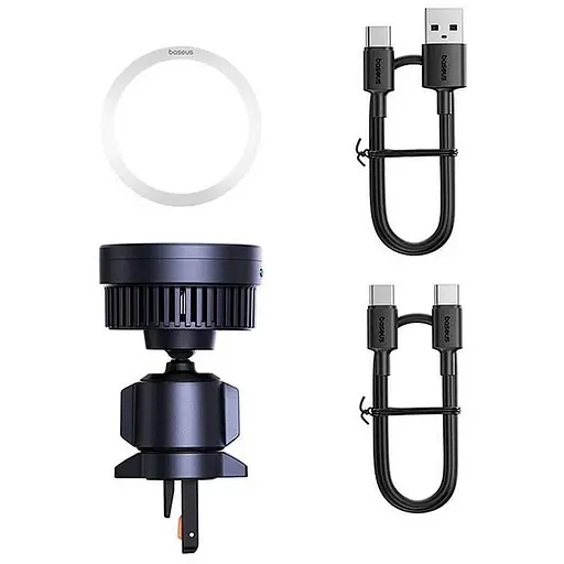 Автодержатель и беспроводное зарядное устройство Baseus MagPro Series Magnetic Qi2 15 W черный - фото 4