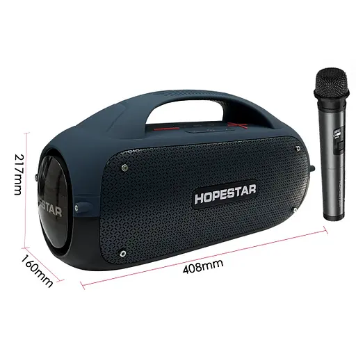 Колонка Hopestar с микрофоном A50, 80W/TWS/IPX6/12000mAh/микрофон, Grey - фото 2