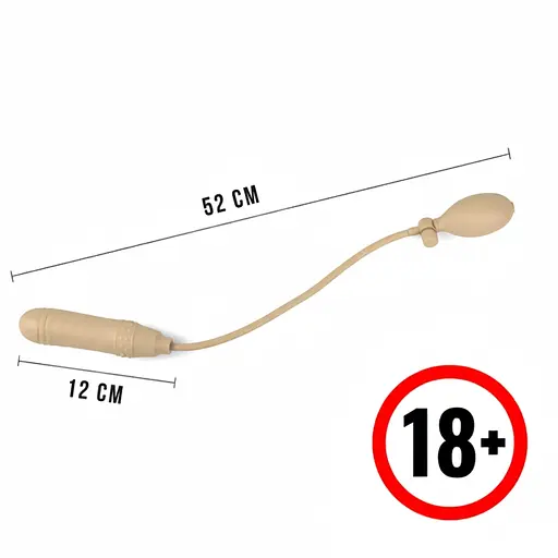 Надувний ділдо для анального розширення 12 см Тілесний K0009-2 - фото 2