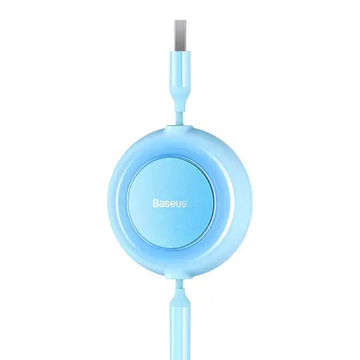 Кабель Baseus Bright Mirror 2 Series Retractable 3-in-1 Fast Charging Data Cable USB to M+L+C 3.5A 1.1m Sky Blue - фото 7