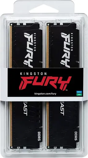 Память для ПК Kingston DDR5 64 ГБ KIT (32 ГБ x 2) 6000 FURY Beast Black EXPO - фото 5