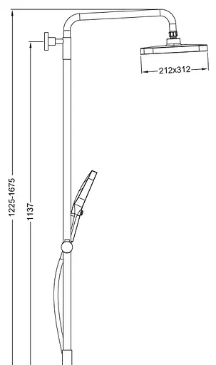 Душова система Koer KB-56030-01 3 функції KR5427, Хром - фото 2