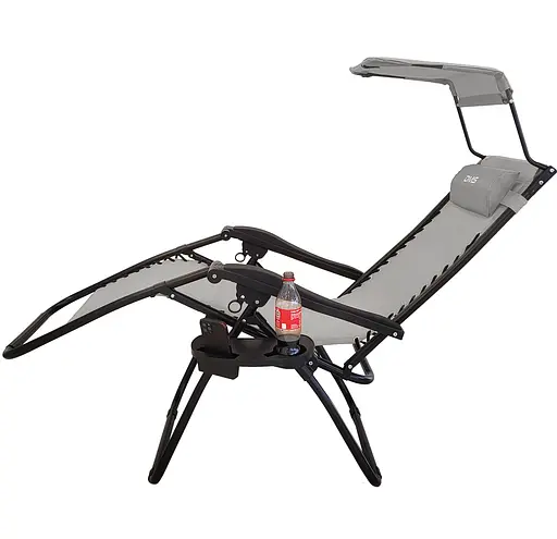 Раскладное садовое кресло шезлонг DMS GLS-120B Grey - фото 2