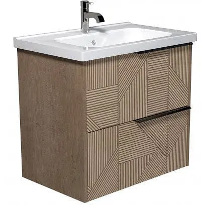 Тумба Мойдодир Illusion 70-A з умивальником ID-70 дуб натуральний - фото 1