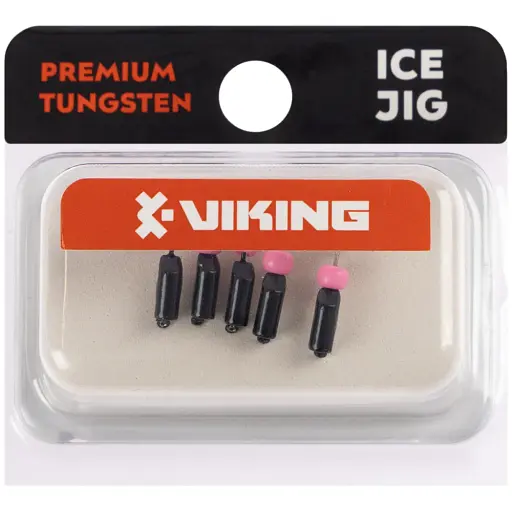 Мормышка вольфрамовая Viking Fishing Rigabik+bead 0.62g 2.5mm Black+P (5шт) - фото 2