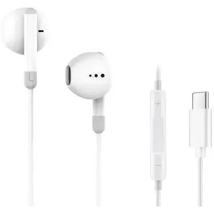 Наушники Ergo VM-730 Type-C белый микрофон на проводе 32 Ом 115 дБ кабель 1.2 м - фото 1