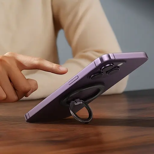 Магнітне кільце тримач для телефону Hoco GH1 магнітний чорний - фото 2