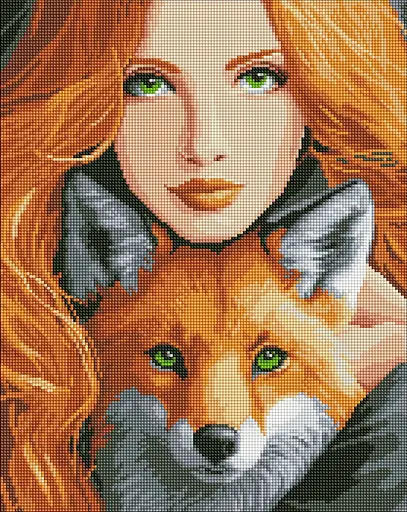 Набор с алмазной мозаикой Огненная лиса AMO7779, 40x50 см