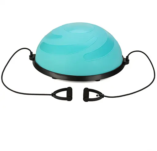 Балансувальна півсфера Gymtek Flex Core Half Ball 58см з еспандерами + насос блакитний - фото 2