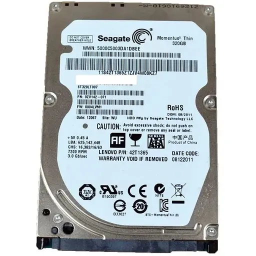 Жесткий диск 2.5 Seagate 320Gb ST320LT020 Б/У - фото 1