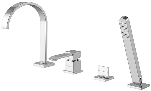 Змішувач на борт ванни Kohlman Axis chrome QB244N Хром - фото 1