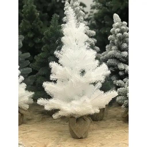 Елка Hvoya Premium литая в мешковине 70 см белая - фото 2