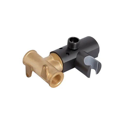 Набір гігієнічного душу прихованого монтажу Qtap Slavonice округлий QTSLA262GMB45916 Gunmetal Black PVD, Шліфований чорний хром - фото 5