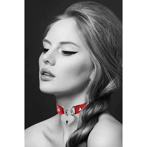 Чокер с замочком-сердечком Bijoux Pour Toi - Heart Lock Red