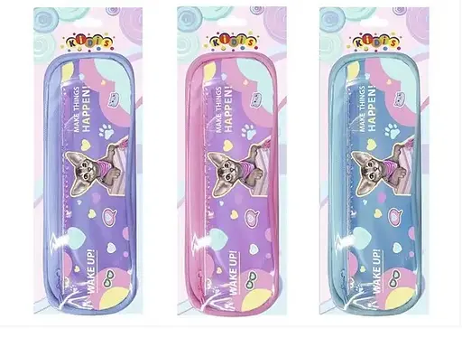 Пенал на 2 змійки, спереду кишеня з блискучого ТПУ, 8998 (В асортименті) - фото 2