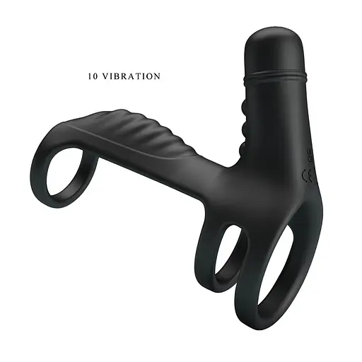 Насадка на пенис с вибрацией Pretty Love Vibrating Penis Sling 11.5 см черный - фото 5