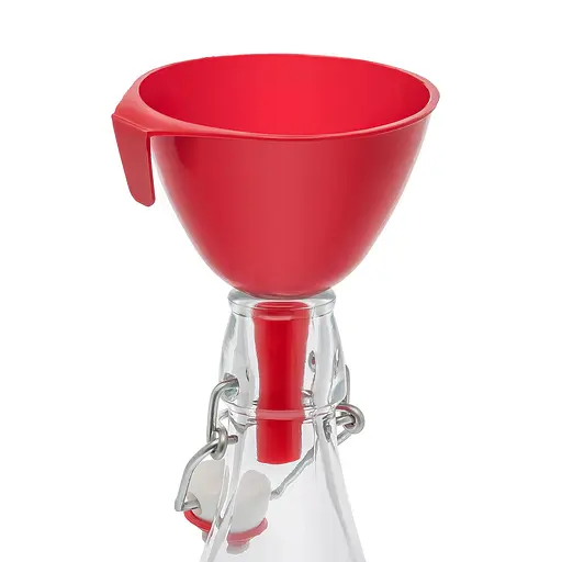 Лейка сливная воронка Ø 7 см пластиковая с ситом, Kitchette Красный 85943 - фото 2