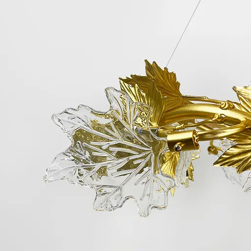 Люстра с декоративной листвой клена Ø100 см | Ст. MD 6015-1000 GD Line F - фото 5