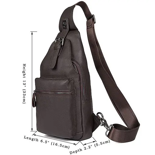 Кожаная сумка-слинг John McDee 16.5х33х5.5 см sum0025575 - фото 5