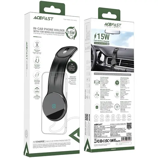 Автомобільне кріплення Acefast для смартфона D21 Magnetic wireless (на панель) Velcro - фото 7
