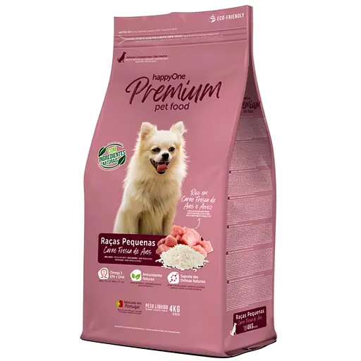 Сухой корм для собак мелких пород happyOne Premium Dog Small Breeds Fresh Meat со свежим мясом 4 кг - фото 1