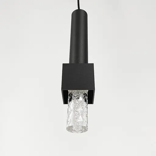 Геометричний підвіс у чорному корпусі із прозорим розсіювачем 30х6 см | Арт. AA 437/1 BK | Line F - фото 4