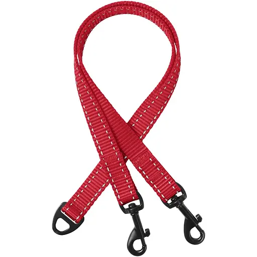 Повідець-спарка для собак рефлекторний Barksi Active (ширина 16 мм, довжина 60 см) червоний - фото 1