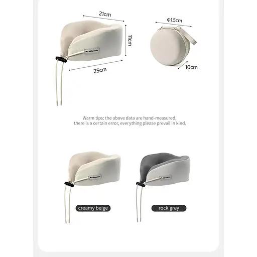 Подушка бавовняна для шиї з пам'яттю Naturehike CNK2450WS019 (Сірий) - фото 4