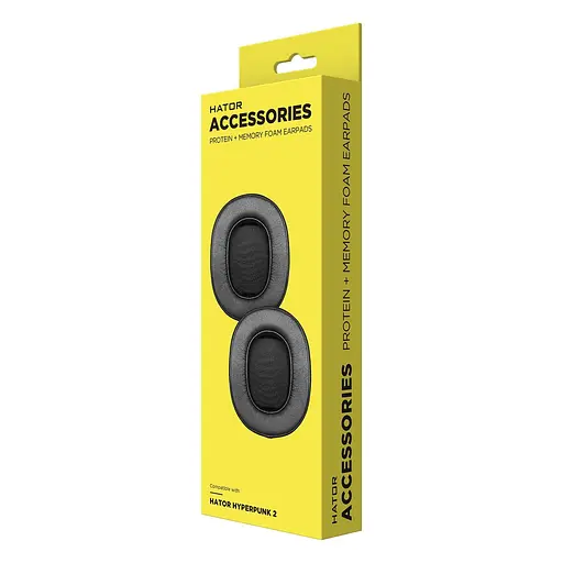 Амбушюри для навушників HATOR Protein+Memory Foam до Hyperpunk 2 (HTA-815-819/845-849/855-859) Black 2шт. (ACC-111) - фото 2